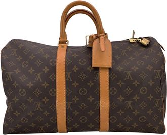 Louis Vuitton Pre-owned Womens Vintage Cloth Luggage Keepall - Brown Cotton - One Size