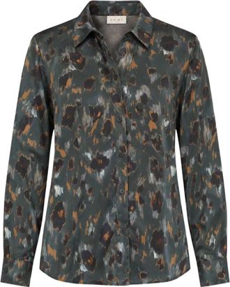 Marella Emmduomo Twill Shirt - Dames - Overhemden - Groen - 2XS - Polyester - Overhemden