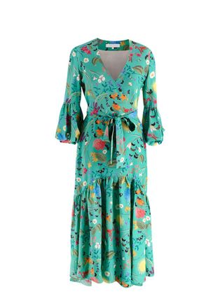 Borgo De Nor Borgo de Nor 100% Silk Floral-Print Midi Dress Size XS