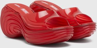 Diesel Platform mule in Melflex - Sandals - Woman - Red