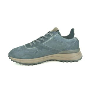 Floris Van Bommel Blauw Daim Effen Runner N. - Heren - Schoenen - Blauw - Maat: 44 EU