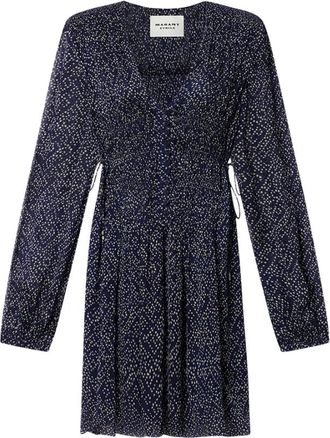 Isabel Marant Polka-dot V-neck Short Dress - Dames - Korte kleedjes - Blauw - M - Kleedjes