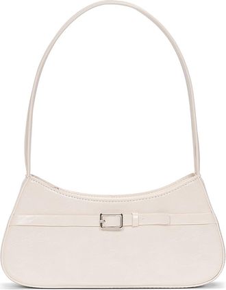 Generic PU Leather Shoulder Bag Retro Shoulder Purse Top Handle Bag for Women (White)