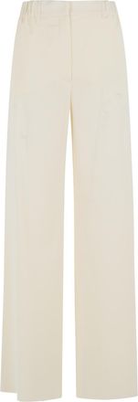 Max Mara Pantaloni Max Mara Editto in Lana Vergine Bianco Avorio