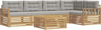 vidaXL Conjunto De Sof&aacute;s De Exterior 6 Uds. Blanco Y Gris Claro Vidaxl
