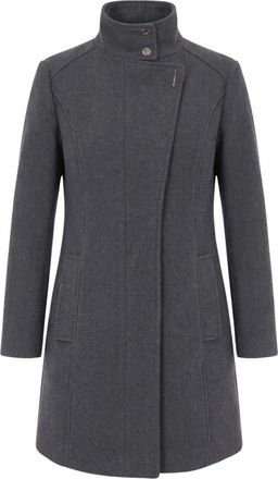 Liu Jo Midi Jas in Wolmix Stof - Dames - Mantel - Grijs - M - Wol - Jassen