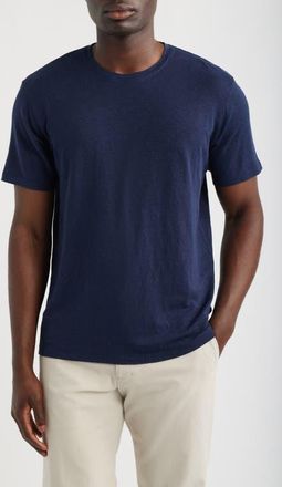 AG - Adriano Goldschmied Bryce Crewneck Stretch Linen T-Shirt in Deep Navy at Nordstrom, Size Xx-Large