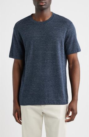 Nordstrom Linen & Cotton Short Sleeve Sweater Tee in Navy Sapphire Heather at Nordstrom, Size Xxx-Large