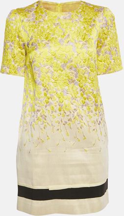 Giambattista Valli Yellow Jacquard Shift Dress