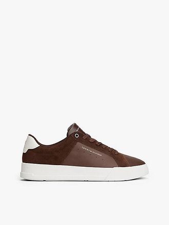 Tommy Hilfiger Mixed Texture Leather Court Trainers