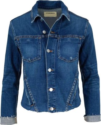 L'agence Giacca denim con effetto vissuto - Blu