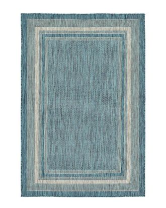 Unique Loom Soft Border Machine-Made Indoor/Outdoor Rug