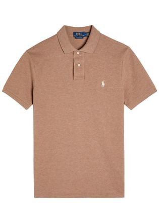 Polo Ralph Lauren Logo-embroidered Piqué Cotton Polo Shirt - Tan - S