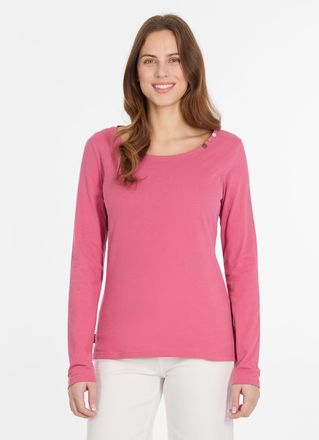 Ragwear Langarmshirt RAGWEAR FLLORAH LONG GOTS, Damen, Gr. XXL, rosa (rose), Jersey, Obermaterial: 100% Baumwolle, unifarben, figurumspielend h&uuml;ftbedeckend, R