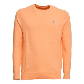 Polo Ralph Lauren Round-neck Knitwear, male, Orange, Size: XL Round-neck Knitwear