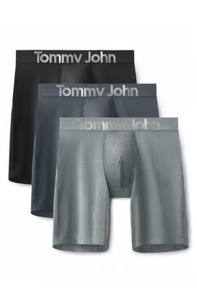 Tommy John 3-Pack 360 Sport 8-Inch Essentials Boxer Briefs in Black/Turbulence/Monument at Nordstrom, Size X-Large