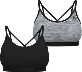 Odlo Seamless Low Sport Bra Sport-BH f&uuml;r Damen | schwarz/grau