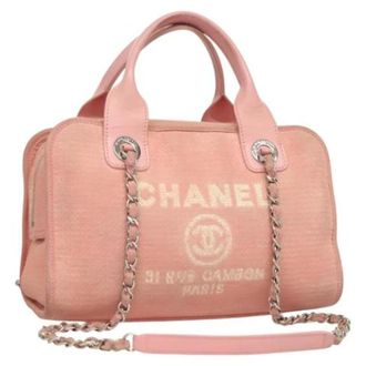 Chanel Tweedehands Canvas handtassen - Dames - Pre-owned - Roze - Maat: ONE Size