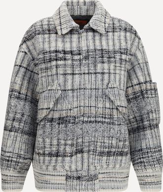 Missoni Bomber oversize a quadri in misto lana Woman XS