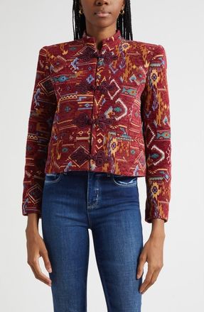 L'agence Asha Tapestry Jacquard Jacket in Geometric Tapestry at Nordstrom, Size 00