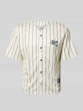 Karl Kani Regular Fit Freizeithemd mit Logo-Stitching in Weiss, Gr&ouml;&szlig;e XXL