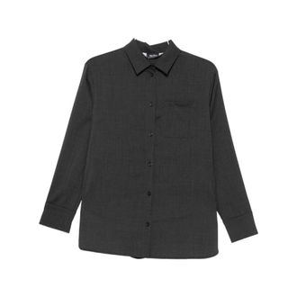 Max Mara Dames, Blouses & Shirts, Grijs, Maat: 2XS Leer