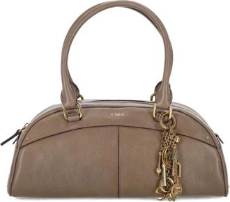 Chlo&eacute; Bowlingtas - Dames - Handtassen - Grijs - ONE Size - Katoen - Tassen