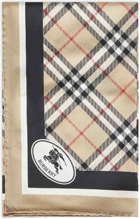 Burberry Check Zijden Sjaal - Dames - Zijden sjaals - Beige - ONE Size - Accessoires