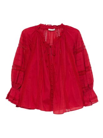 Alice & Olivia lace-trimmed blouse - Red