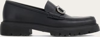 Ferragamo Men Moccasin with Gancini ornament Black Size 10.5