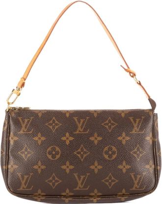 Louis Vuitton Borsa a spalla in tela con monogramma anni 2000 - Marrone