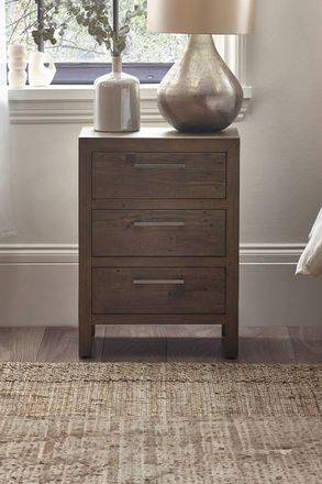 Julian Bowen Heritage 3 Drawer Bedside Table in Brown