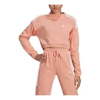 adidas (WMNS) adidas Hyperglam Crop Crew Sweatshirts Pink HC2920