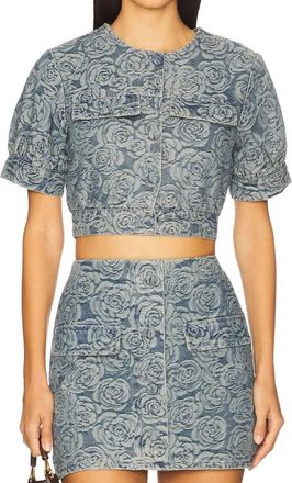 Amanda Uprichard Bello Short Sleeve Jacket In Vintage Wash