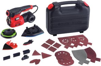 Black+Decker Black&decker - Multilavatrice Autoselect 4 in 1 con cavo - 220 w - Disco di levigatura a punta ed eccentrico reversibile - 17 abrasivi (KA280K-QS)