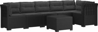 vidaXL Sof&aacute; De Jard&iacute;n Para 6 Personas Con Cojines Estilo Rattan Pp Vidaxl