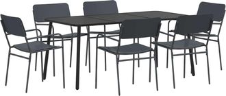 vidaXL Conjunto De Comedor 7 Uds. Antracita Acero Vidaxl