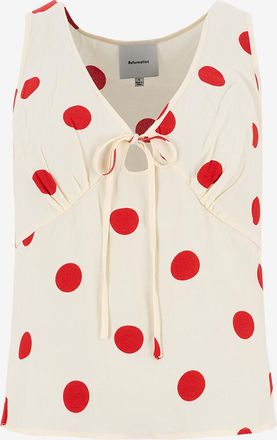 Reformation &Auml;rmelloses Cr&ecirc;pe-Top Miri Carmona Dots