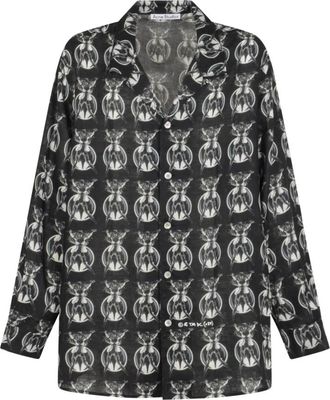 Acne Studios Zwarte Shirt Fn-Mn-Shir 000862 - Heren - Overhemden - Zwart - L - Linnen - Overhemden