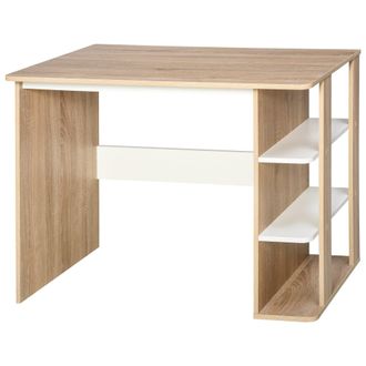 Carter's HOMCOM Wood Effect Office Desk - Brown & White - CARTER | TJ Hughes
