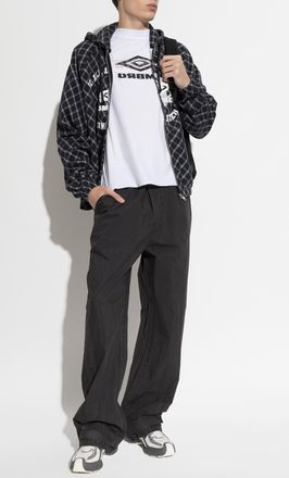 Umbro Plaid Pattern Sweatshirt, Mens, Black