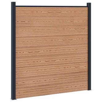 vidaXL Panel De Valla Wpc Y Aluminio Marr&oacute;n Vidaxl