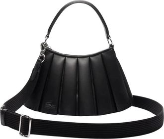 Lacoste Chique Mini Lenglen Schoudertas Zwart - Dames - Handtassen - Zwart - ONE Size - Leer - Tassen