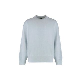 HUGO BOSS Hugo, Round-neck Knitwear, male, Blue, Size: XL C-Hercole
