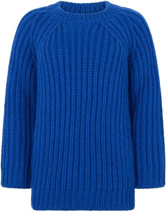 Red Valentino Ronde hals gebreide trui - Dames - Ronde hals truien - Blauw - XS - Wol - Truien & Vesten
