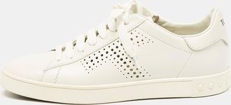 Tod's Tods White Leather Lace Up Sneakers