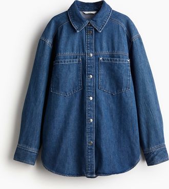 H&M Lockere Jeansbluse - Blue