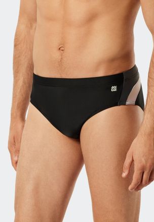 Schiesser Badeslip SCHIESSER Nautical Active, Herren, Gr. 4, N-Gr, schwarz (000, schwarz), Gewirkt, Obermaterial: 82% Polyamid, 18% Elasthan, Badehosen Badeslip
