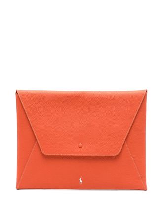 Polo Ralph Lauren envelope purse - women - Calf Leather - One Size - Orange