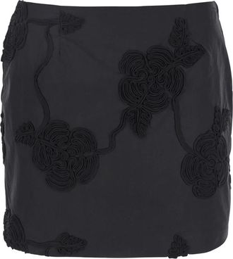 Rotate Flower Mini Skirt - Dames - Korte rokken - Zwart - 4XS - Katoen - Rokken